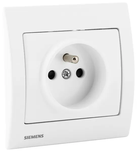 SIEMENS Lot de 3 Prises 2P+T Blanc Delta Iris avec Plaque Basic Silver Authentique