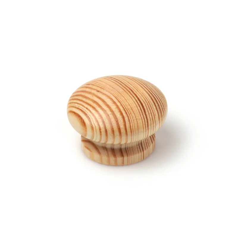 Bouton de meuble rond bois pin verni diamètre 44 mm REI Pas Cher