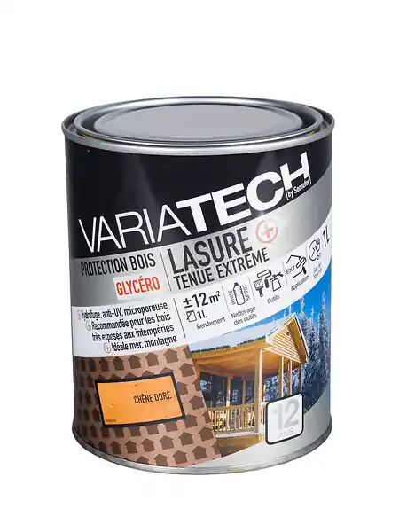 Lasure protectrice bois extérieur - Teinte Chêne doré - 1L VARIATECH Prix Cassé