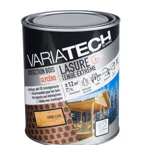 Prix Cassé Lasure extérieure chêne clair - Protection longue durée - 1L VARIATECH