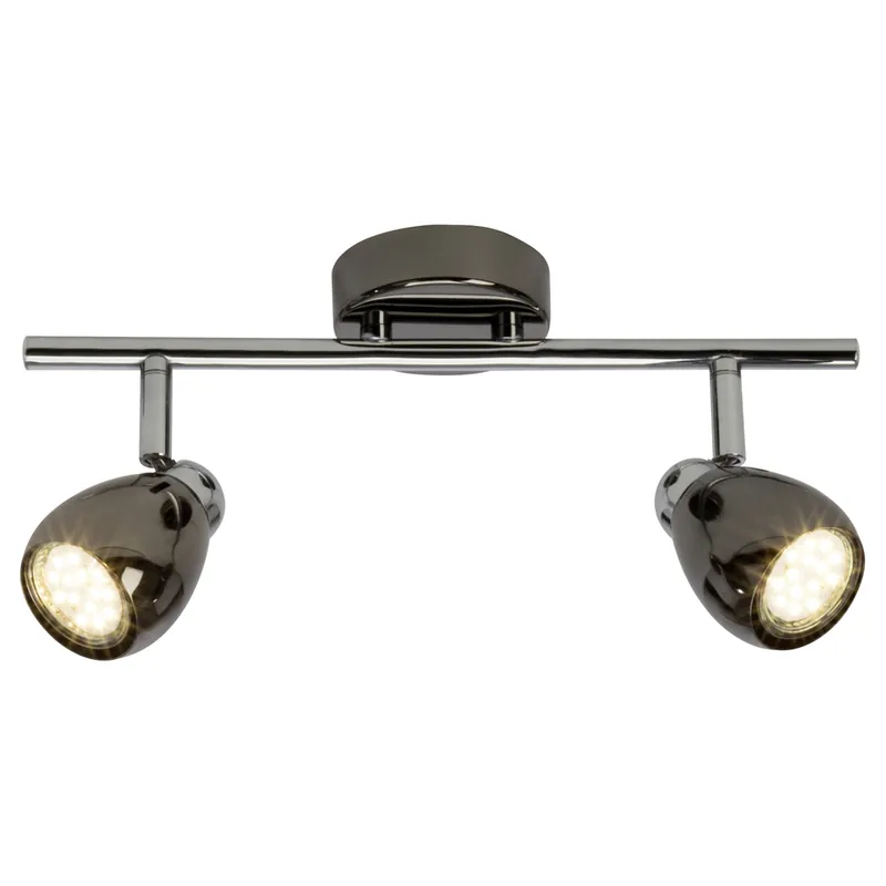 Petit Prix Réglette LED noir chromé 2X3W = 500 lumens MILANO BRILLIANT