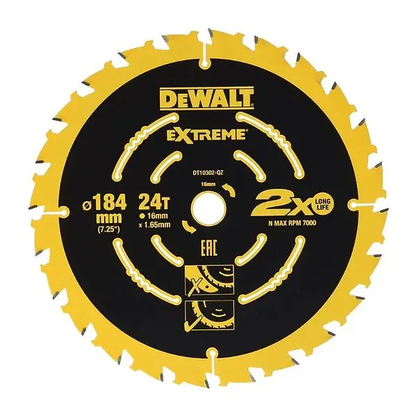 Bon Marché Lame de scie circulaire ø184x16mm 24 dents DEWALT DT10302-QZ