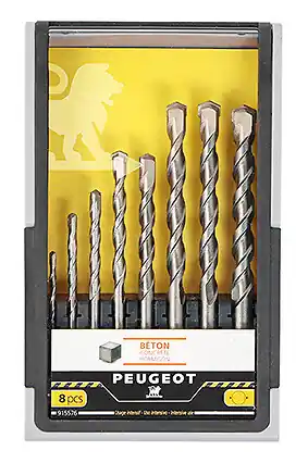 Marque Coffret de 8 forets béton - Carbure - Usage intensif PEUGEOT