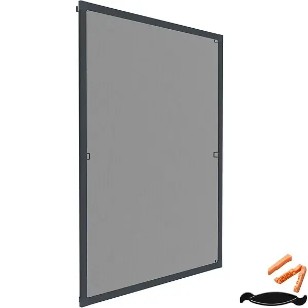 Moustiquaire avec cadre en aluminium pour fenêtres gris anthracite TECTAKE Promotion Saisonnière