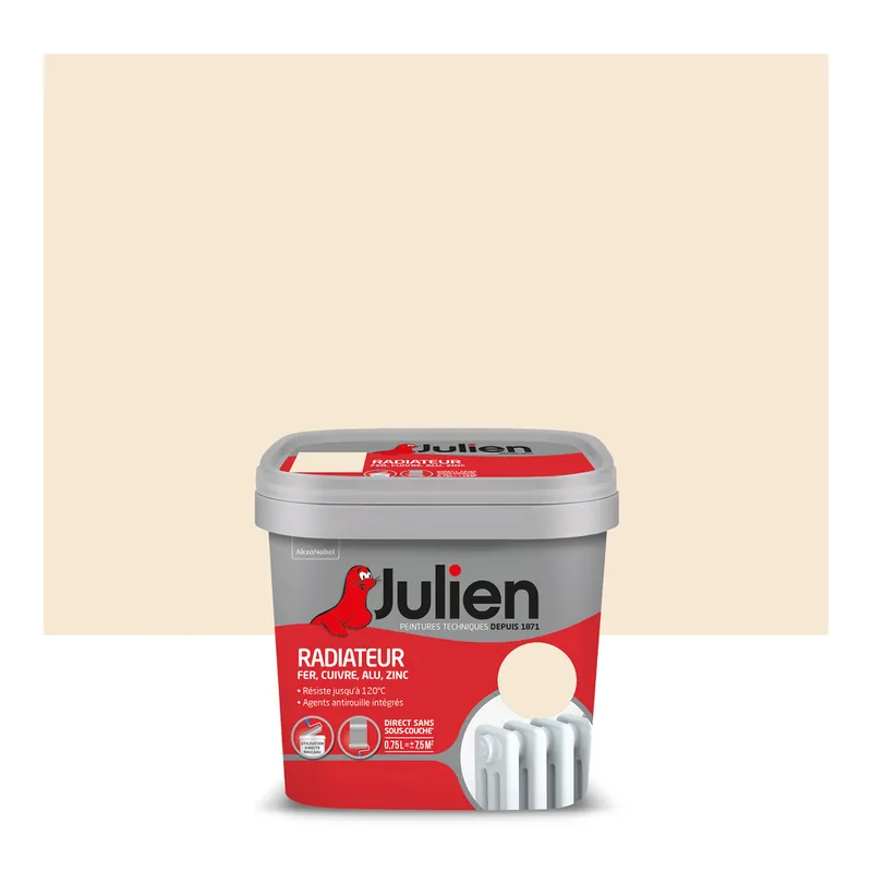 Peinture radiateur blanc cassé satiné 750 ml JULIEN Promotion Saisonnière