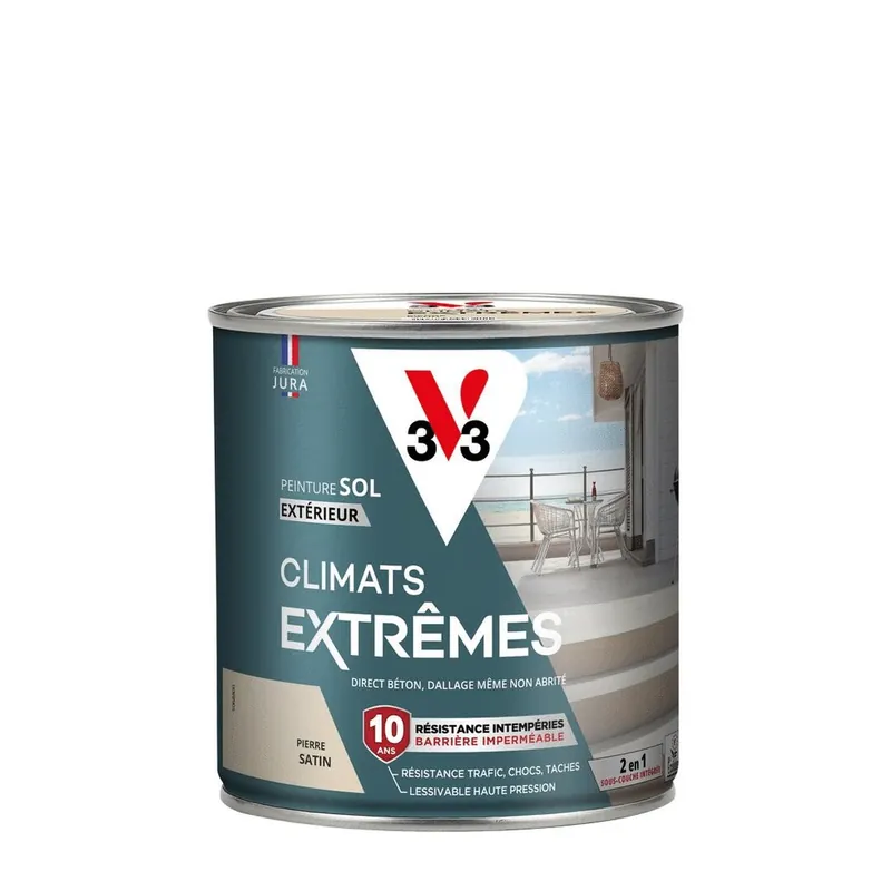 Nouvelle Collection Peinture sols exterieurs climats extrêmes pierre satiné 500 ml V33