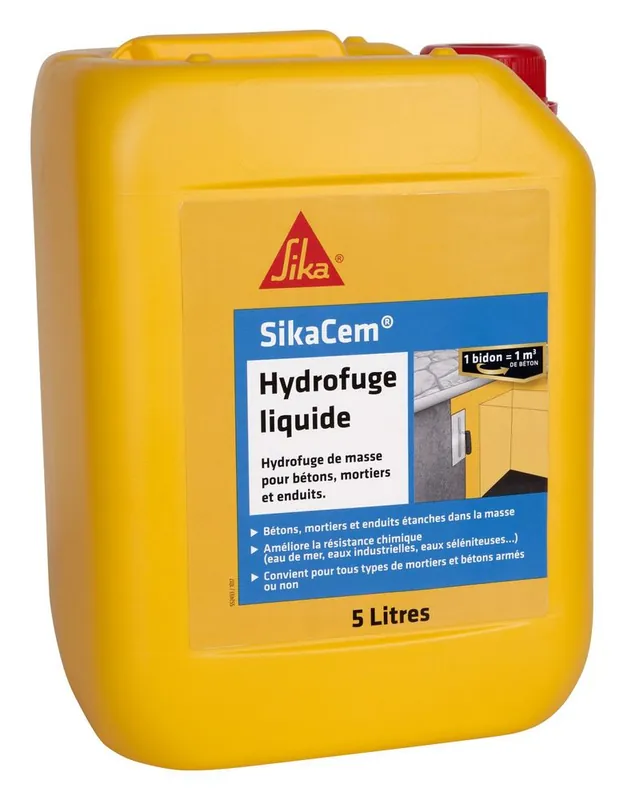 Hydrofuge liquide SikaCem 5 l - SIKA Usine Directe