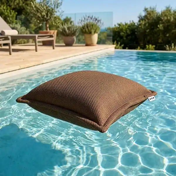 Coussin piscine flottant 65 × 65 × 25 cm intérieur / extérieur SANS billes de polystyrène – Brun (CF6565-5) SOO SANTAI Bon Plan