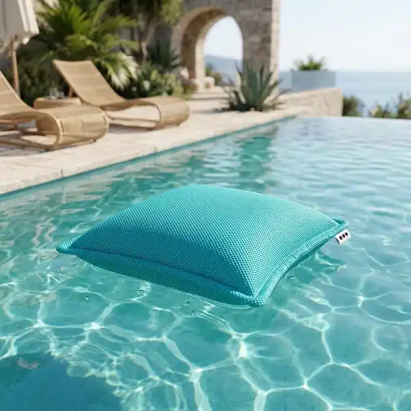 Coussin piscine flottant 65 × 65 × 25 cm intérieur / extérieur SANS billes de polystyrène – Bleu (CF6565-4) SOO SANTAI Offre Du Jour