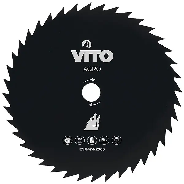 Lame de Coupe pour Débroussailleuse 40 dents Diam 255mm Alesage 25.4 VITO Promotion