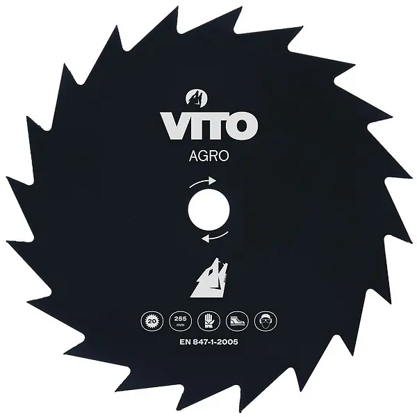 Offre Du Jour Lame de coupe pour débroussailleuse 20 dents Diam 255mm Alesage 25.4 VITO