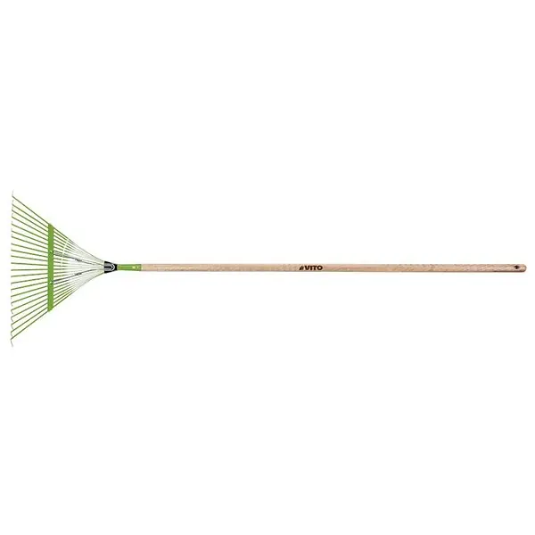 Paiement Sécurisé Balai à gazon 157 cm avec manche en bois 22 dents Feuilles et Jardin VITO