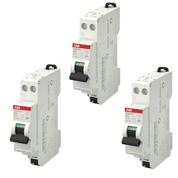 ABB Lot de 3 disjoncteurs automatiques Ph+N raccordement Rapide 20A-4,5Ka Marque