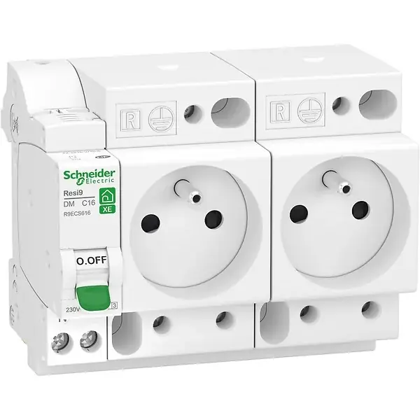 Commander Maintenant Combiné disjoncteur + prises Resi9 XE - Blanc - 16A SCHNEIDER ELECTRIC
