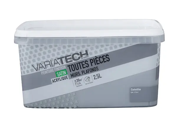 Offre Spéciale Peinture murale satinée - Toutes pièces - Satellite - 2.5L VARIATECH