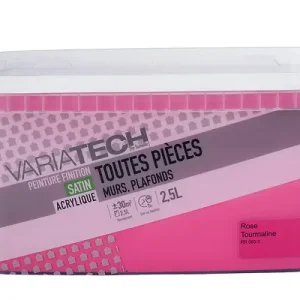 Expédition Rapide Peinture murale toutes pièces Satin Rose tourmaline 2,5L VARIATECH