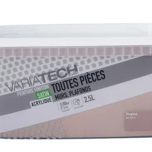Peinture murale toutes pièces - Satin - Praline - 2,5L VARIATECH Usine Directe