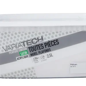 Expédié Aujourd'hui Peinture murale satinée - Toutes pièces - Pélican - 2,5L VARIATECH