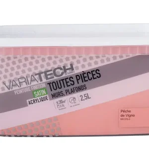 Peinture murale Toutes Pièces - Peche Vigne - Satiné - 2,5L VARIATECH Usine Directe