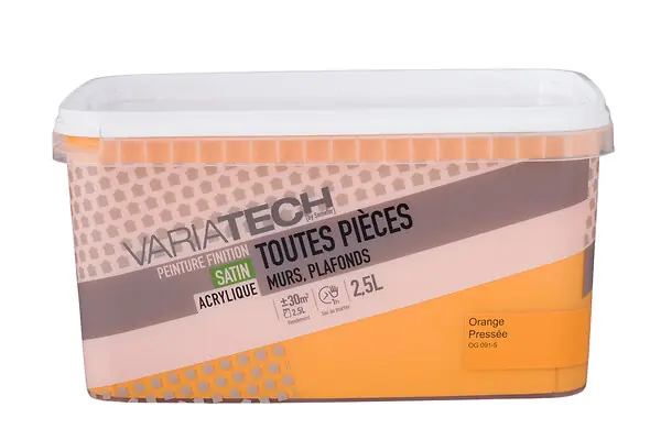 Peinture murale satin orange pressée - 2.5L VARIATECH Seulement Aujourd'hui