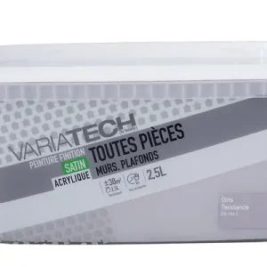 Peinture murale satin gris tendance - 2.5L VARIATECH Produit De Marque