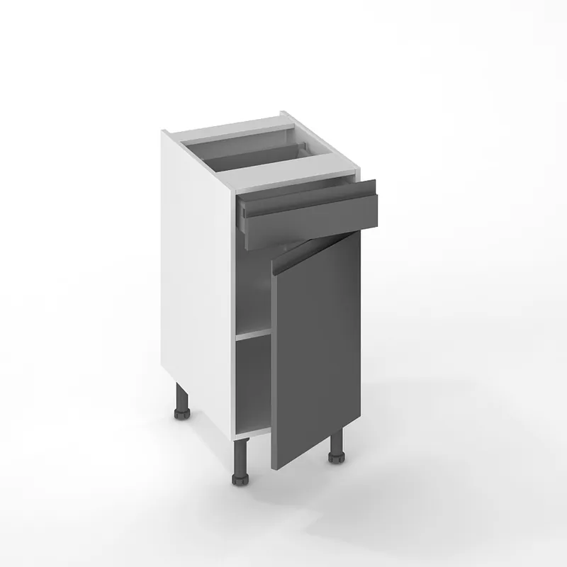 Marque Porte et façade tiroir pour meuble bas de cuisine Perle anthracite 70 x 40 cm OFITRES