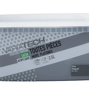 Peinture murale toutes pièces satin Gris magnétique 2.5L VARIATECH Dernière Chance
