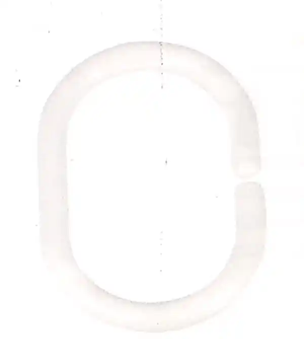 Set de 12 anneaux pour rideau de douche blanc Certifié