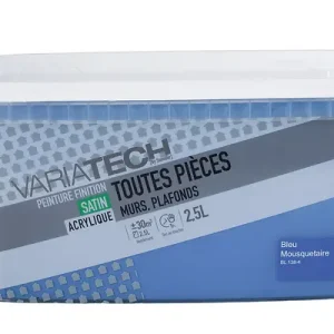 Usine Directe Peinture murale satin toutes pièces - Bleu Mousquetaire - 2.5L VARIATECH