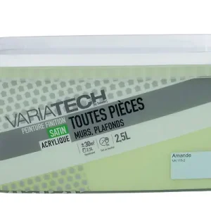 Super Prix Peinture murale toutes pièces satin Amande 2.5L VARIATECH