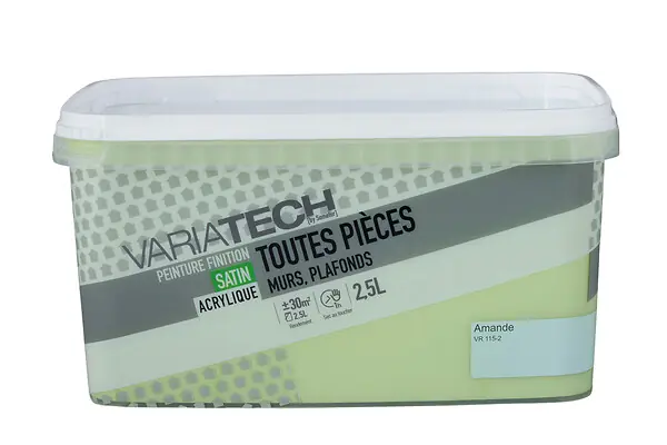 Super Prix Peinture murale toutes pièces satin Amande 2.5L VARIATECH