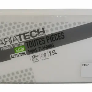 Peinture murale satin blanc - 2.5L VARIATECH Usine Directe