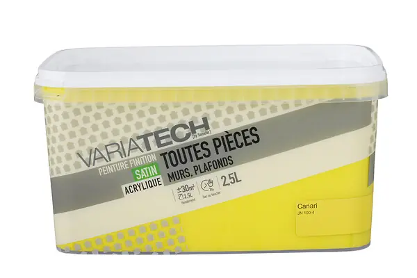 Vente Directe Peinture murale intérieure satin - Canari - 2.5 L VARIATECH