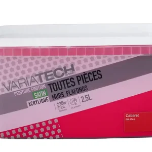 Produit De Marque Peinture murale satinée toutes pièces - Cabaret - 2,5L VARIATECH