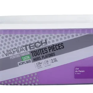 Promotion Peinture murale satin toutes pièces Jus raisin 2.5L VARIATECH