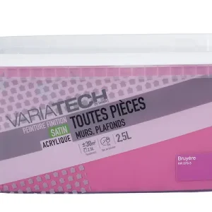 Peinture murale satin - Variatech - Bruyère - 2.5L Réduction