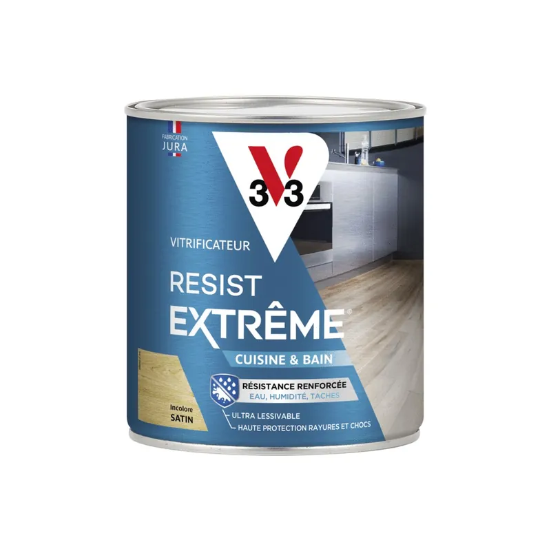 Vitrificateur Cuisine & bains incolore satin 750 ml - V33 Nouvelle Collection