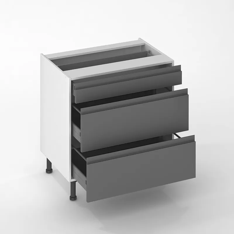 Promotion Saisonnière Façades tiroir pour meuble de cuisine Perle anthracite 70 x 80 cm par 3 OFITRES