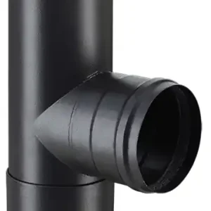Té de raccordement avec tampon émaillé noir mat diamètre 80 mm POUJOULAT Authentique