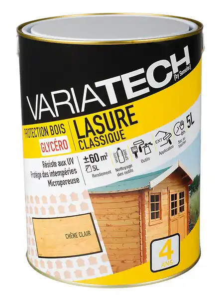 Nouvelle Collection Lasure bois extérieur chêne clair 5L VARIATECH