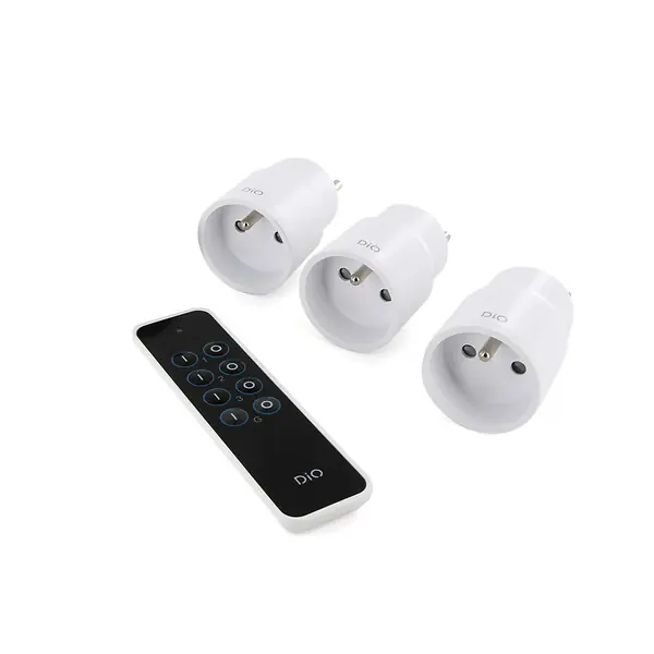 Prix Réduit Kit 3 Prises Connectées DiO Nano - 2300W - Télécommande DIO_OM_CON