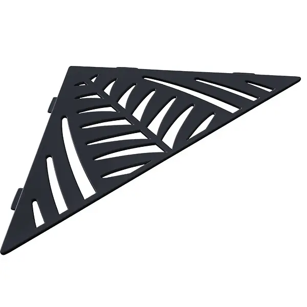 Etagère de douche en acier inox noir 20,4 x 20,4 cm x 2 mm - Triangulaire design Jungle - fixation sans perçage U-TILE Nouvelle Collection