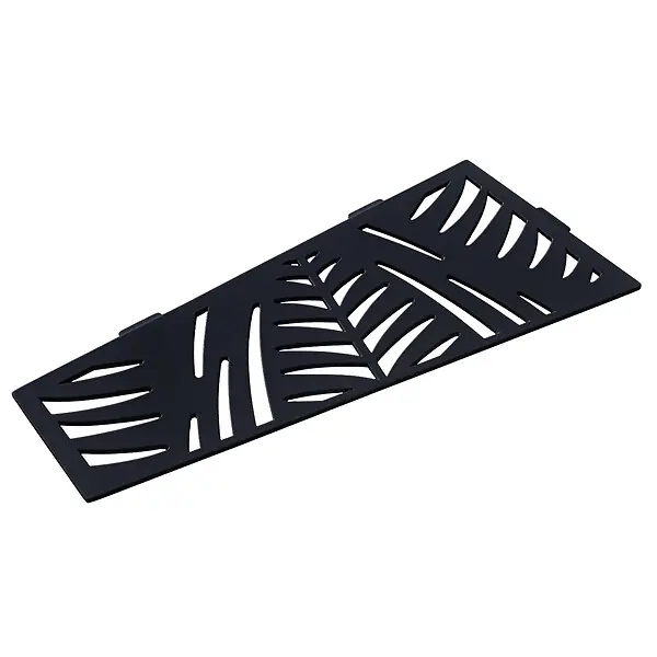Etagère de douche en acier inox noir 26,2 x 12/7 cm x 2 mm - Rectangulaire design Jungle - fixation sans perçage U-TILE Certifié