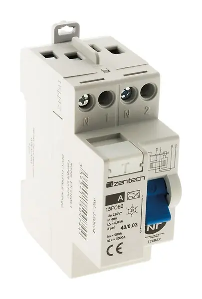 Acheter En Ligne Interrupteur différentiel 40A 30mA Type A - Bipolaire ZENITECH