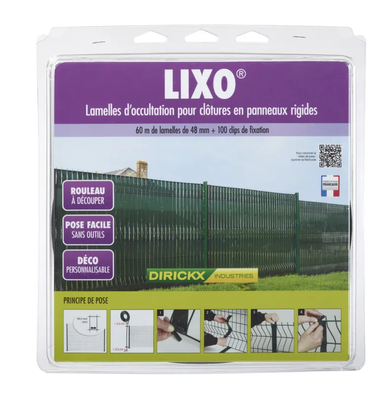 Top Vente Lamelles d‘occultation + clips Lixo vertes L 60 m x H 48 mm DIRICKX