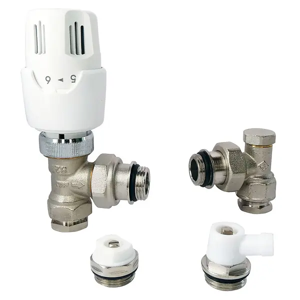 Kit thermostatique équerre nickelé - Laiton - 15/21 SOMATHERM FOR YOU Prix Réduit