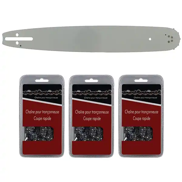 Petit Prix Guide 40 cm (16 pouces) + lot de 3 chaînes 60 maillons - Compatible tronçonneuses HUSQVARNA GT MARKET