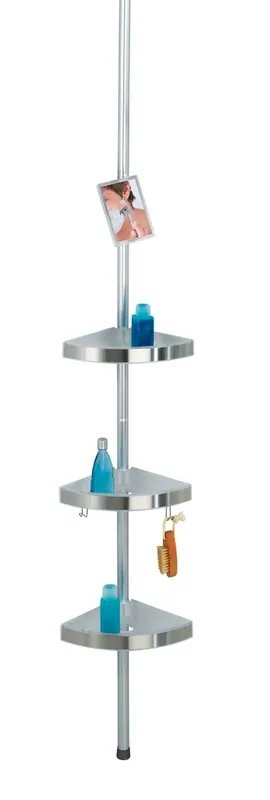 Marque Étagère de douche télescopique 3 niveaux avec miroir Premium WENKO