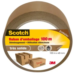 Scotch ruban d‘emballage pour déménagement 100 m x 48 mm havane - 3M Vente Directe