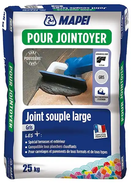 Mortier pour joints souple large Gris sac 25kg MAPEI Authentique